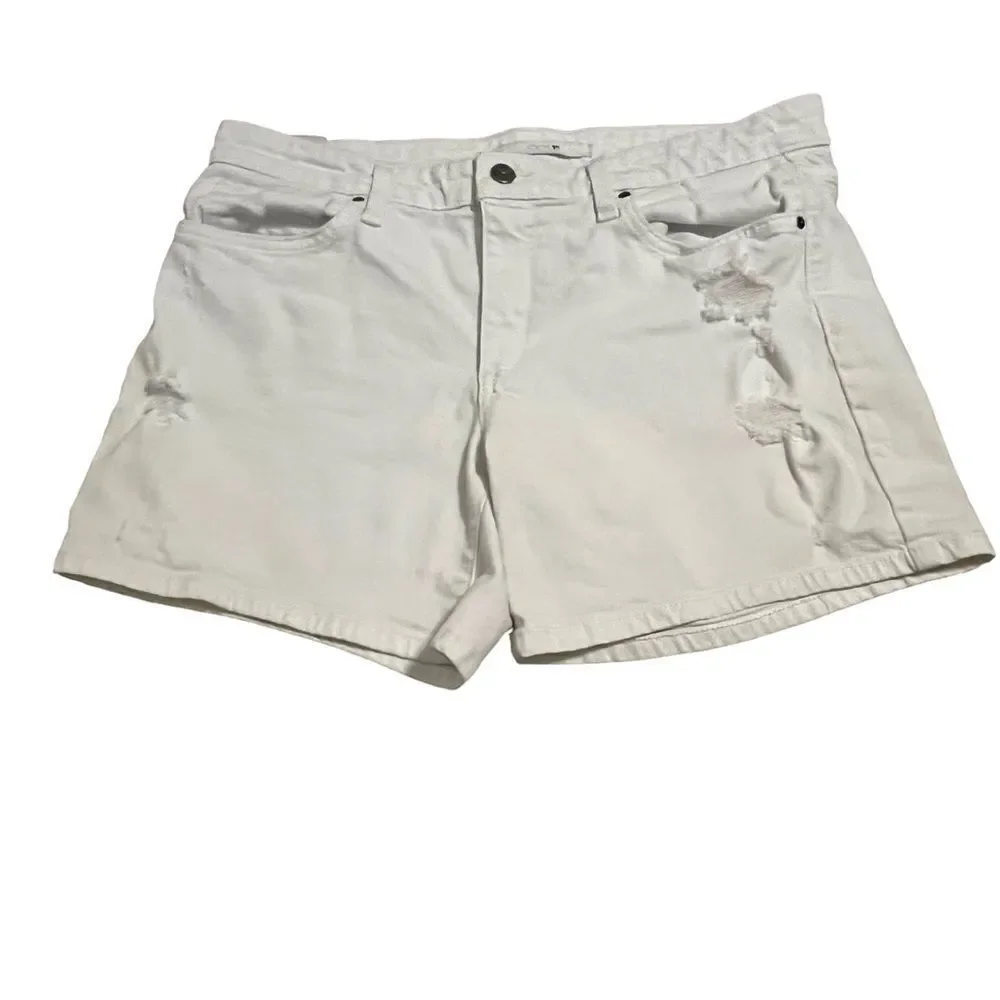 Joe's Jeans White Denim Distressed Shorts